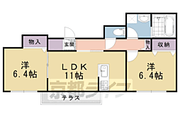 リバーサイドウィング 2LDKの間取図画像