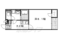 レオパレスクレイノミューズ2 1Kの間取図画像