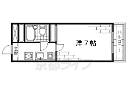 プリオールB 1Kの間取図画像