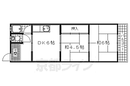 中西マンションA棟 2DKの間取図画像