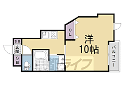 シャンテー長尾 1Kの間取図画像