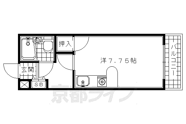 ジョイフルＦｏｒｔｕｎｅ 205｜京都府宇治市五ヶ庄野添(賃貸マンション1K・2階・20.65㎡)の写真 その2