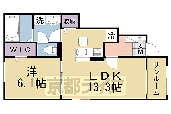 カーサ　フェリーチェ 101｜京都府京田辺市草内上リ立(賃貸アパート1LDK・1階・50.01㎡)の写真 その2