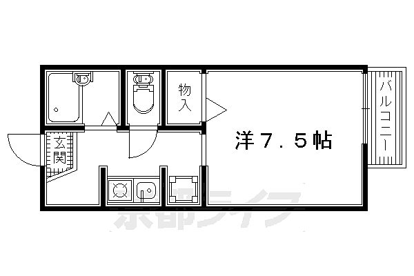 サニーハイツ中川　Ｃ棟 110｜京都府京田辺市三山木直田(賃貸アパート1K・1階・22.17㎡)の写真 その2