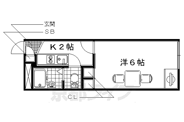 レオパレスセレーノ 201｜京都府京田辺市田辺波風(賃貸アパート1K・2階・19.87㎡)の写真 その2