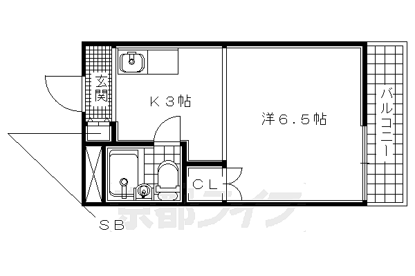 ラークヒルズ三山木 308｜京都府京田辺市三山木直田(賃貸マンション1K・3階・18.95㎡)の写真 その2