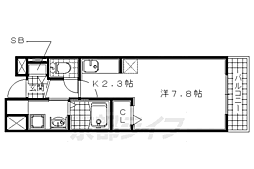 コンフォート・アザレア　2番館 2階1Kの間取り