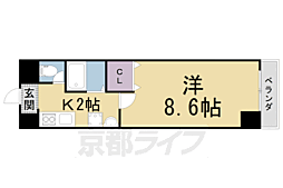 アートプラザ京田辺3 5階1Kの間取り