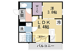 メルベーユドゥ 3階1LDKの間取り