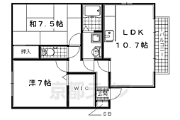 マドラフゥイユ 2階2LDKの間取り