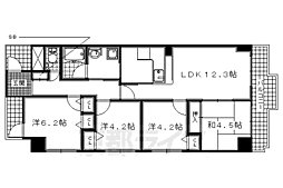 京阪宇治線 木幡駅 徒歩5分の賃貸マンション 3階4LDKの間取り