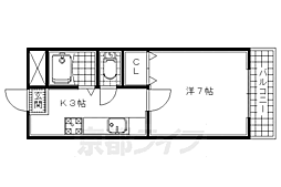 メゾン・ピサンリ 2階1Kの間取り