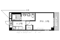 かぐや姫タワービル（女性専用） 4階1Kの間取り
