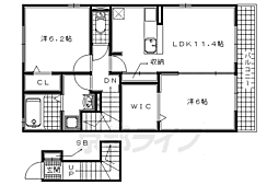 グリーン・ビレッジ 2階2LDKの間取り