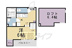 ハーモニーテラス景勝町 ワンルームの間取図画像