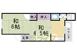 コーポ七ツ池 2Kの間取図画像