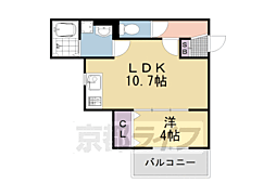 長岡京市調子1丁目アパート 1LDKの間取図画像