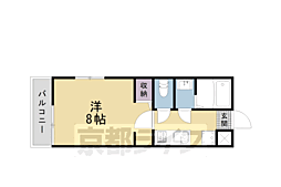 フラッティ唐橋 1Kの間取図画像