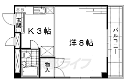 ジュネス大江 1Kの間取図画像