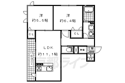シンフォニー 2LDKの間取図画像
