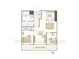 芝浦アイランドケープタワー 2LDKの間取図画像