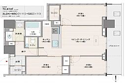 ザ・パークハウス晴海タワーズクロノレジデンス 3LDKの間取図画像