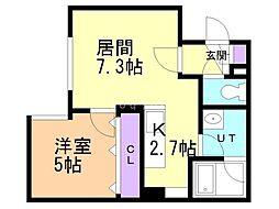 札幌市営東豊線 栄町駅 徒歩6分の賃貸マンション 4階1LDKの間取り