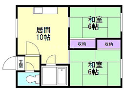 幌明ハイツ 2LDKの間取図画像