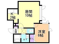 イマジンコーポ参番館 1LDKの間取図画像