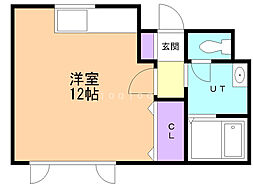 N18B・D ワンルームの間取図画像