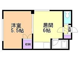 サニープレイスN21/E12 1DKの間取図画像