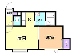 ボヌール 1LDKの間取図画像