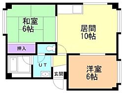 信和マンション 2LDKの間取図画像