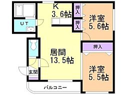 間取図画像 2LDK