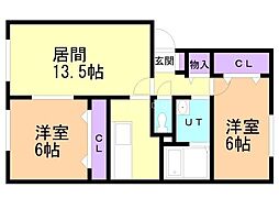 間取図画像 2LDK