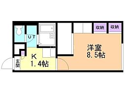 レオパレスヴィクトリー 1Kの間取図画像