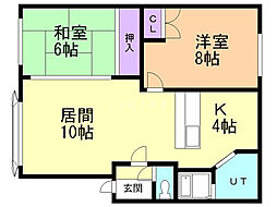 サンシャイン19 2LDKの間取図画像