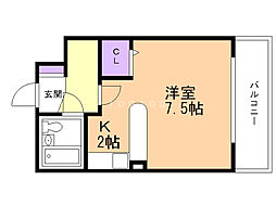 メゾン・ド・カナル 1Kの間取図画像