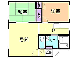 ハイツ伏古No.7 2LDKの間取図画像