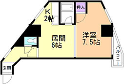 フロンティア157 1Kの間取図画像