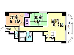 ビラ・サンライト第2 2LDKの間取図画像