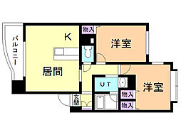 パルテール 2LDKの間取図画像