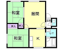 コーポ728 2LDKの間取図画像