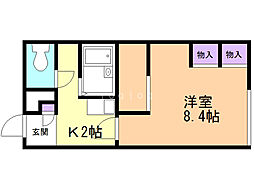 レオパレスグローリ 1Kの間取図画像
