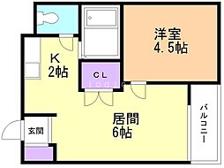 ムジカ.セ.ピアーチェ 1DKの間取図画像