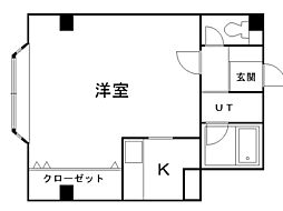 グレイスガーデン24 1Kの間取図画像