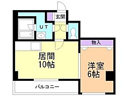 GYM壱番館 1LDKの間取図画像