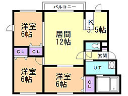 ドムス札幌元町 3LDKの間取図画像
