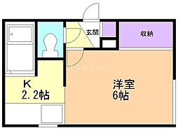 プラザコスモス 1Kの間取図画像