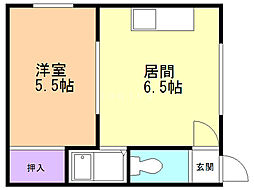 アップルコートN27 1DKの間取図画像